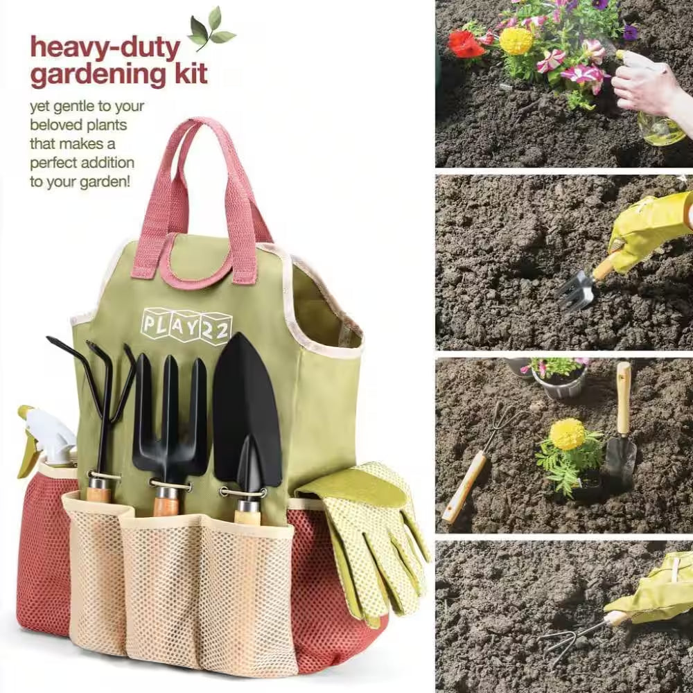 10-Piece Garden Tool Set - Complete Garden Tool Kit Comes with Bag & Gloves